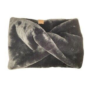 CC Exclusives Black Faux Fur Plush Cowl Scarf